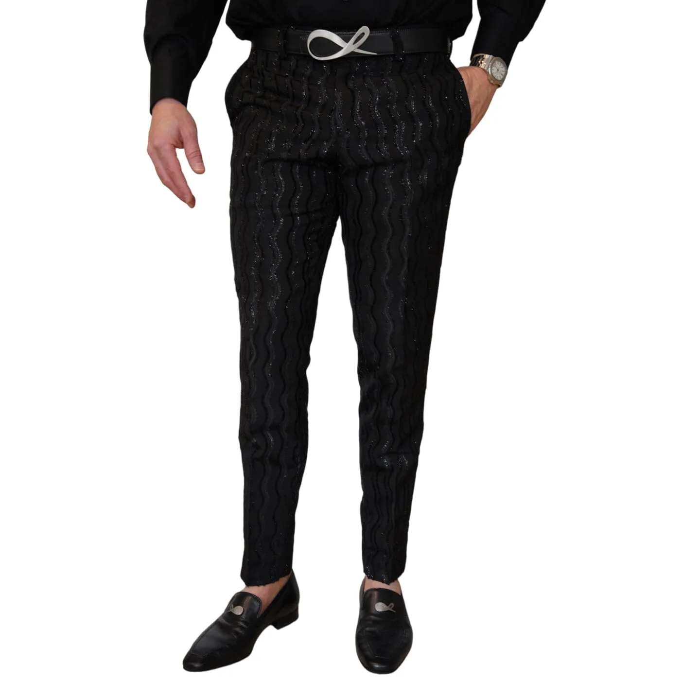 Rippled Inox Trousers sold by Sebastian Cruz Couture product image thumbnail 2