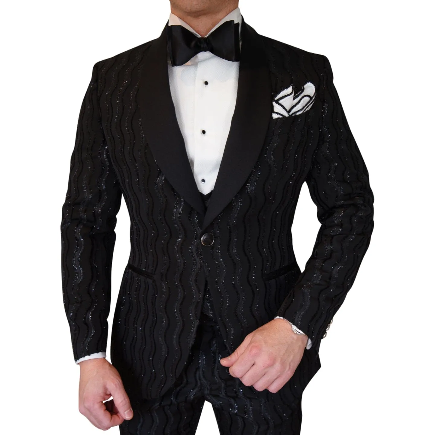 Rippled Inox Dinner Jacket sold by Sebastian Cruz Couture product image thumbnail 4