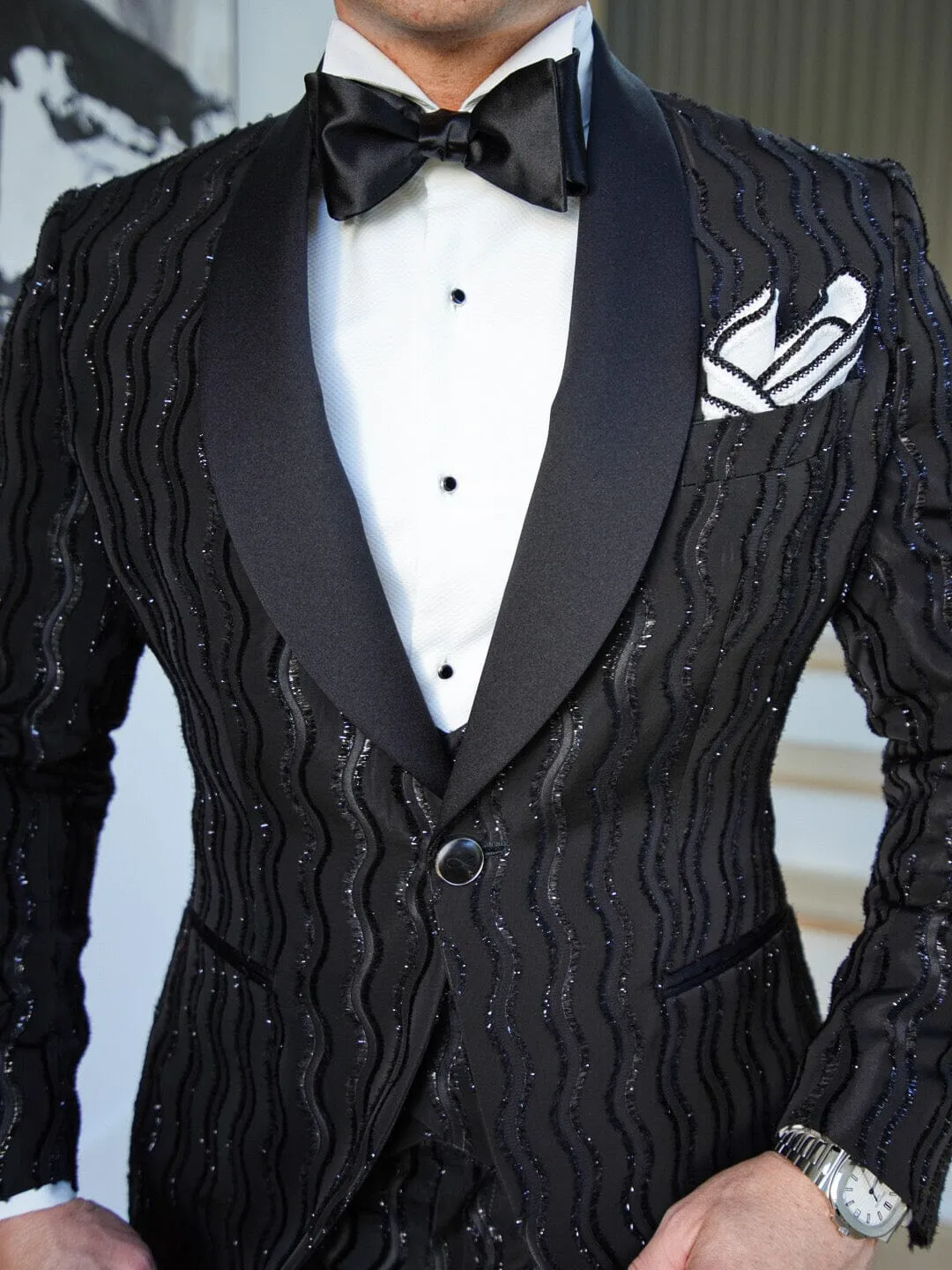 Rippled Inox Dinner Jacket sold by Sebastian Cruz Couture product image thumbnail 2
