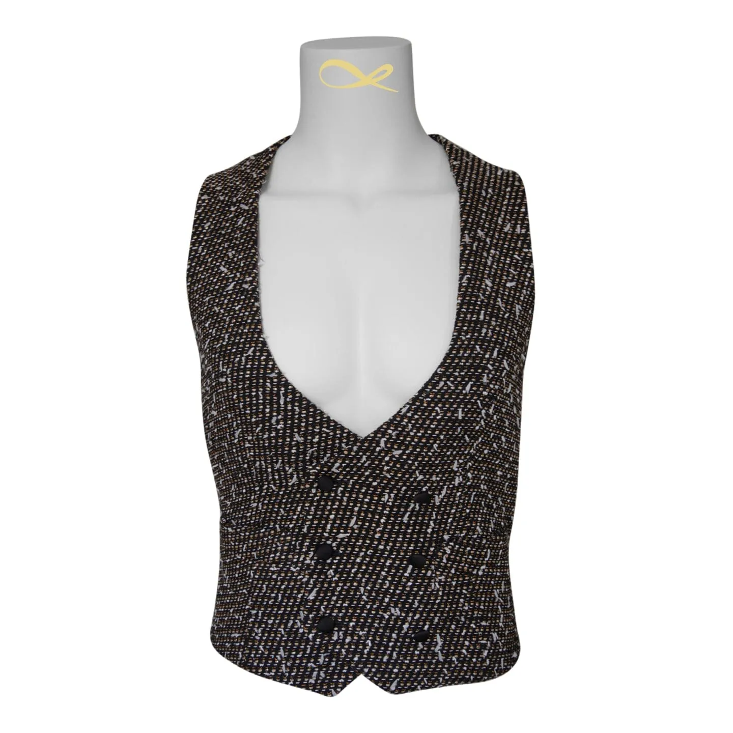 Tourmaline Boucle Naked Ciottoli Waistcoat sold by Sebastian Cruz Couture product image thumbnail 3