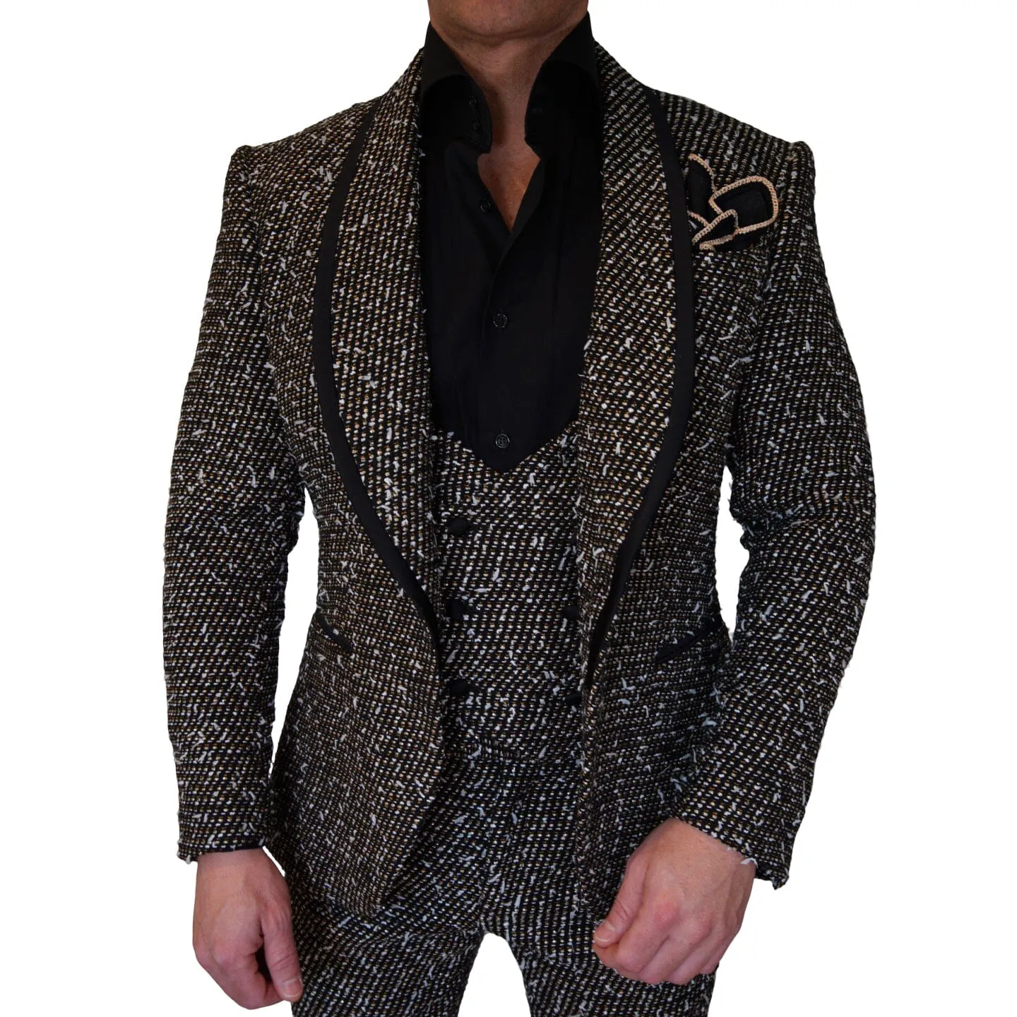 Tourmaline Boucle Smoking Jacket sold by Sebastian Cruz Couture