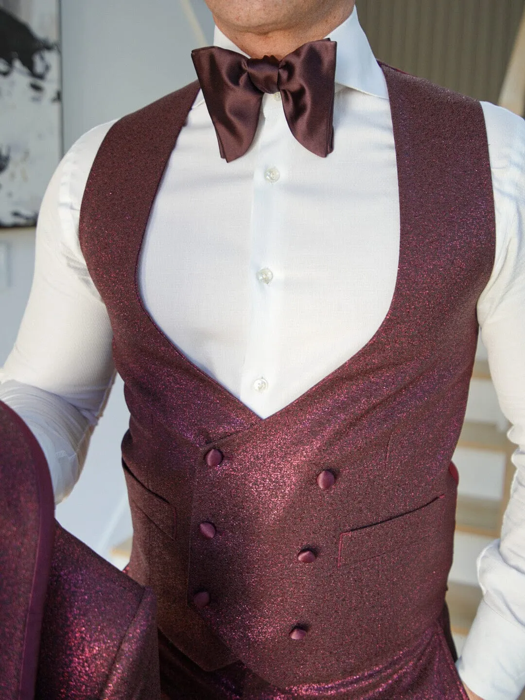 Scarlet Lustro Naked Double Breasted Waistcoat sold by Sebastian Cruz Couture product image thumbnail 2