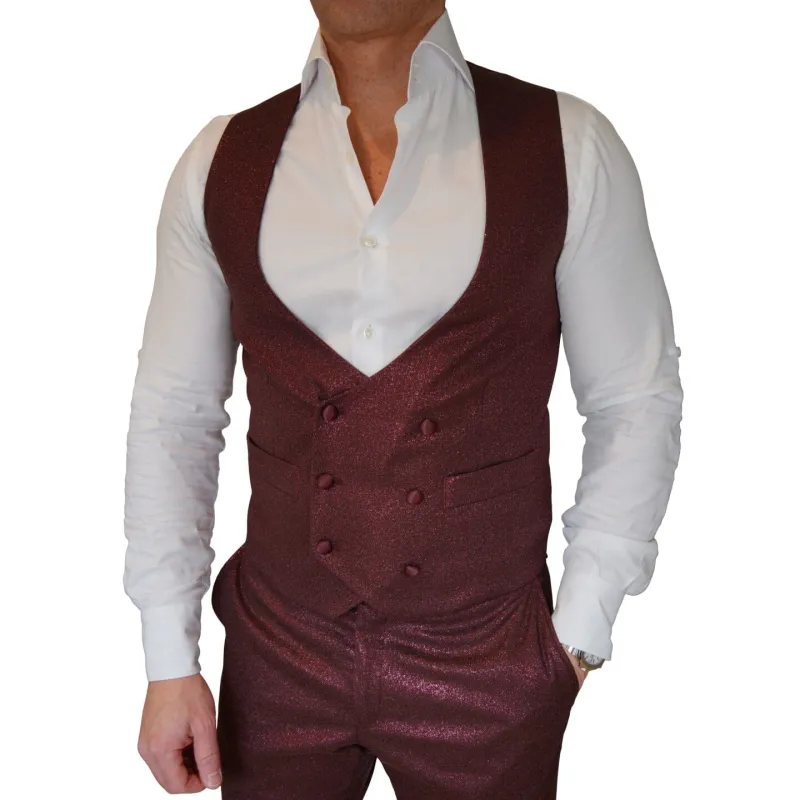 Scarlet Lustro Naked Double Breasted Waistcoat sold by Sebastian Cruz Couture
