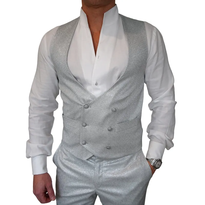 Palladium Lustro Naked Double Breasted Waistcoat sold by Sebastian Cruz Couture