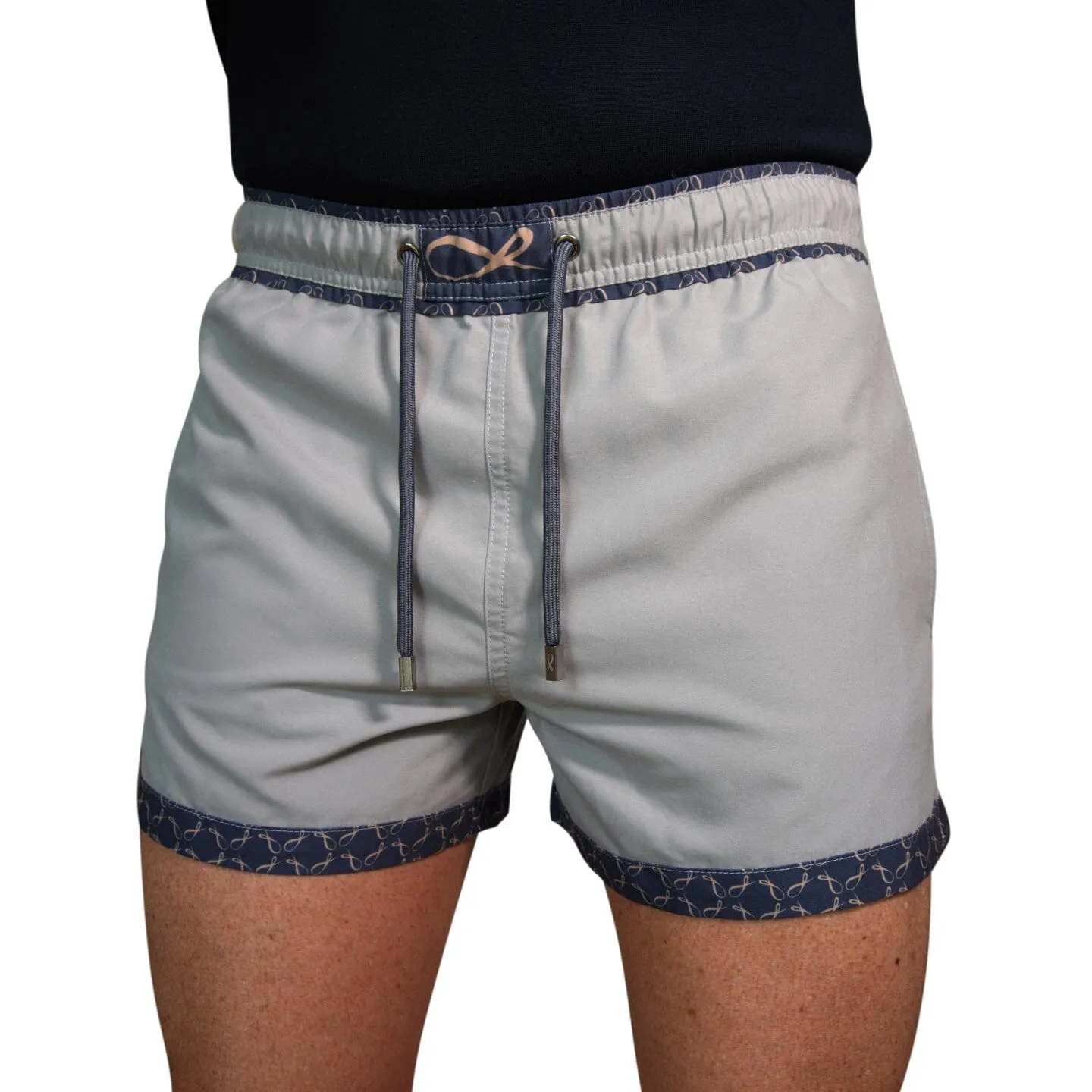 Grigio Signature Logo Euro Swim Trunks sold by Sebastian Cruz Couture product image thumbnail 2
