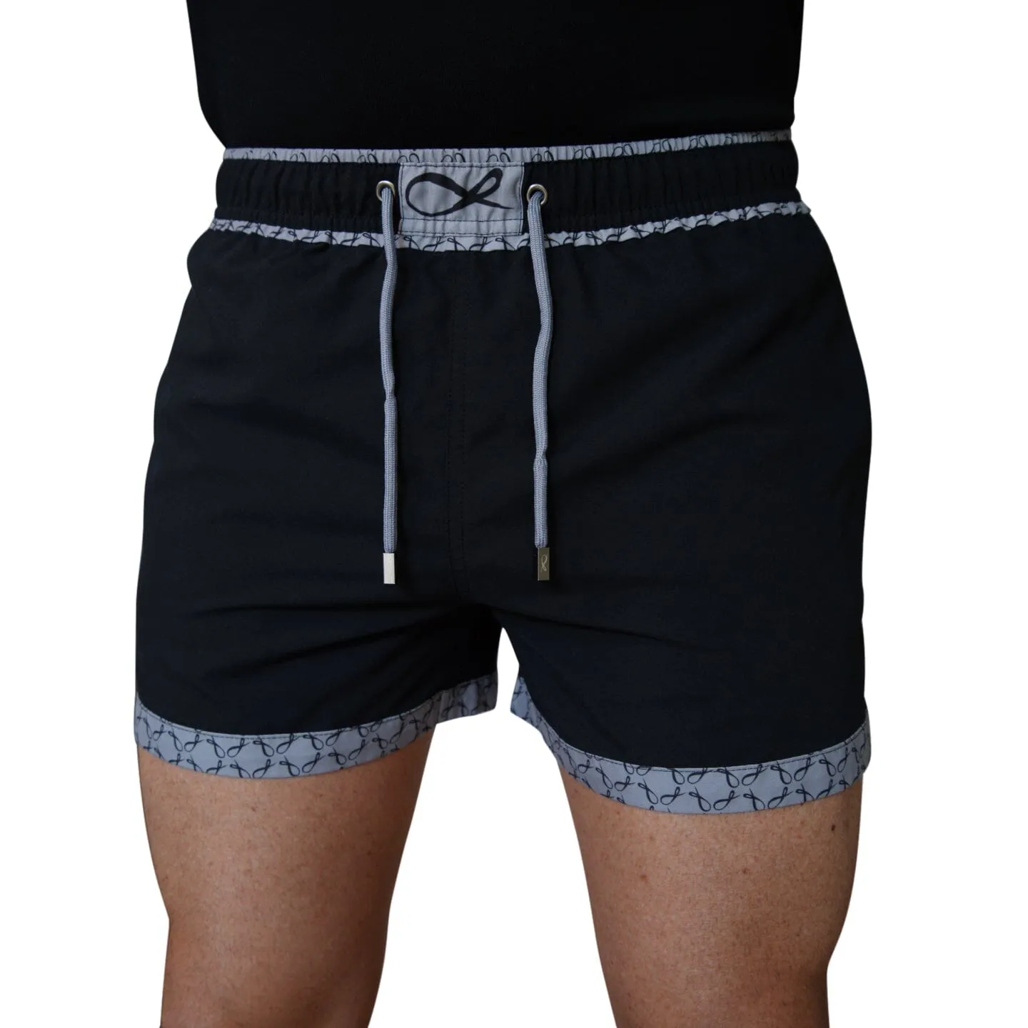 Nero Signature Logo Euro Swim Trunks sold by Sebastian Cruz Couture product image thumbnail 2