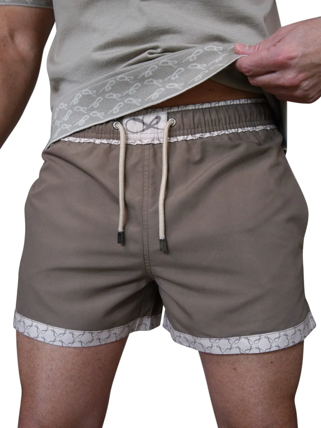 Caffe Signature Logo Euro Swim Trunks sold by Sebastian Cruz Couture product image thumbnail 2