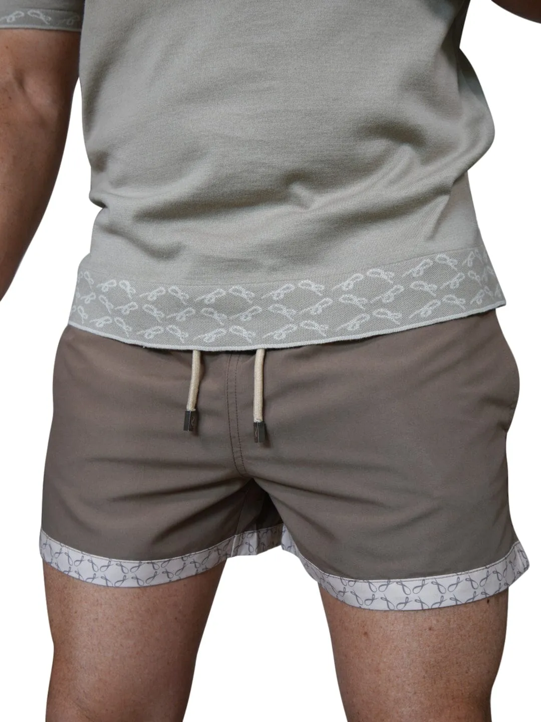 Caffe Signature Logo Euro Swim Trunks sold by Sebastian Cruz Couture product image thumbnail 3