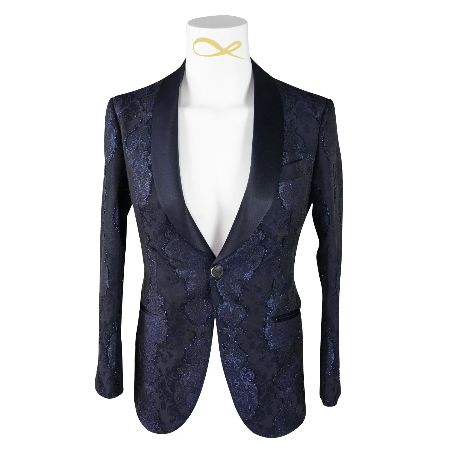 Navy Versailles Dinner Jacket sold by Sebastian Cruz Couture product image thumbnail 4