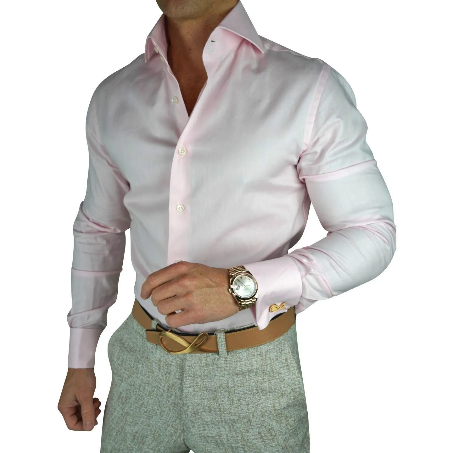 Pink Oxford Dress Shirt @ The Vault sold by Sebastian Cruz Couture
