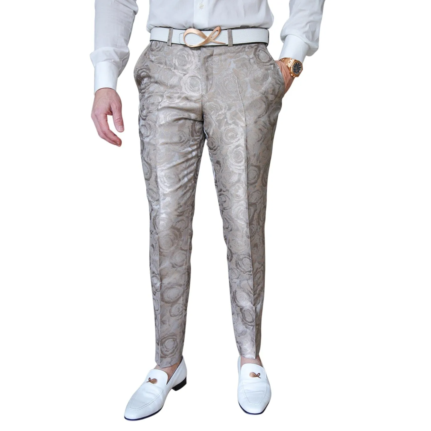 Champagne Rosa Trousers @ The Vault sold by Sebastian Cruz Couture product image thumbnail 2