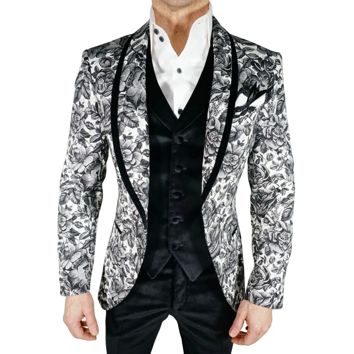 Nero Rosa Dinner Jacket @ The Vault sold by Sebastian Cruz Couture