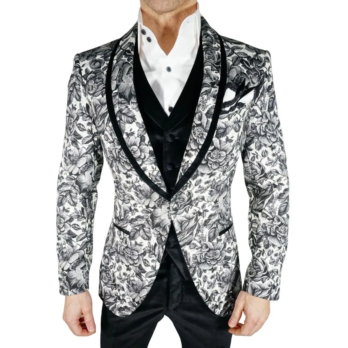 Nero Rosa Dinner Jacket @ The Vault sold by Sebastian Cruz Couture product image thumbnail 3