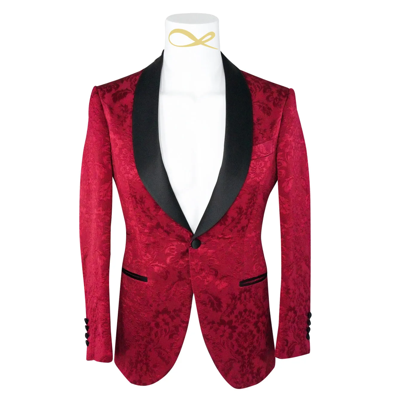 Burgundy & Black Fiore Dinner Jacket @ The Vault sold by Sebastian Cruz Couture product image thumbnail 4