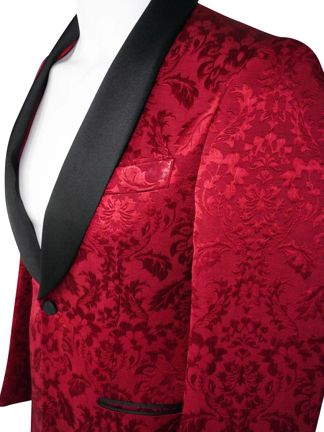 Burgundy & Black Fiore Dinner Jacket @ The Vault sold by Sebastian Cruz Couture product image thumbnail 5
