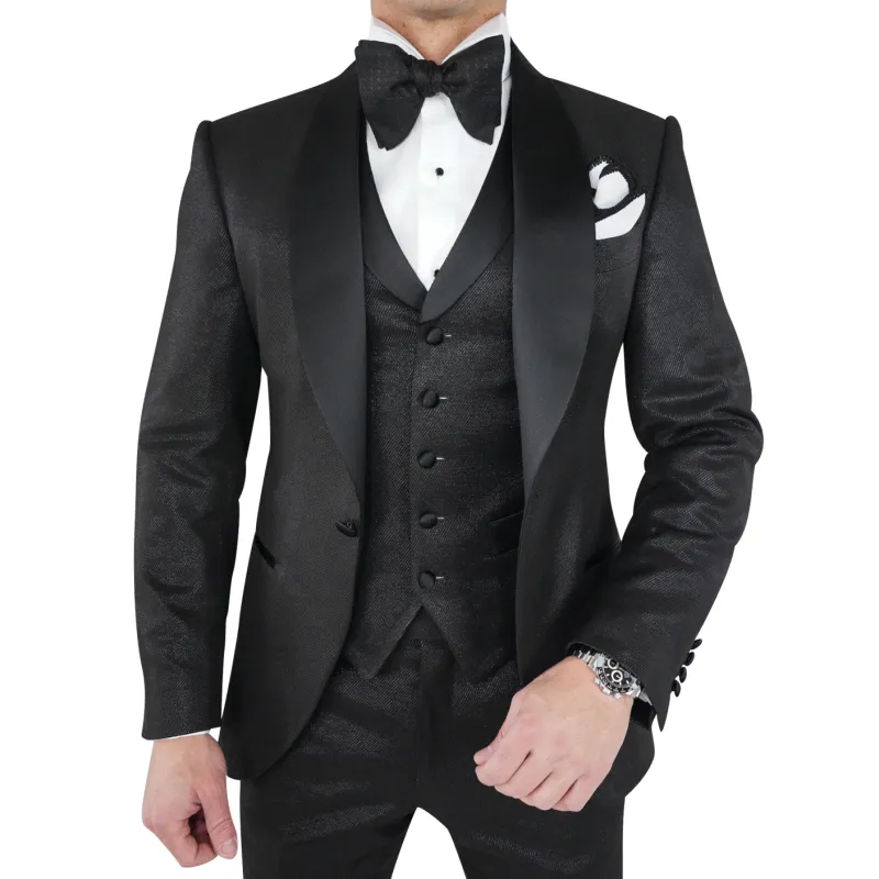 Black Luna Dinner Jacket sold by Sebastian Cruz Couture