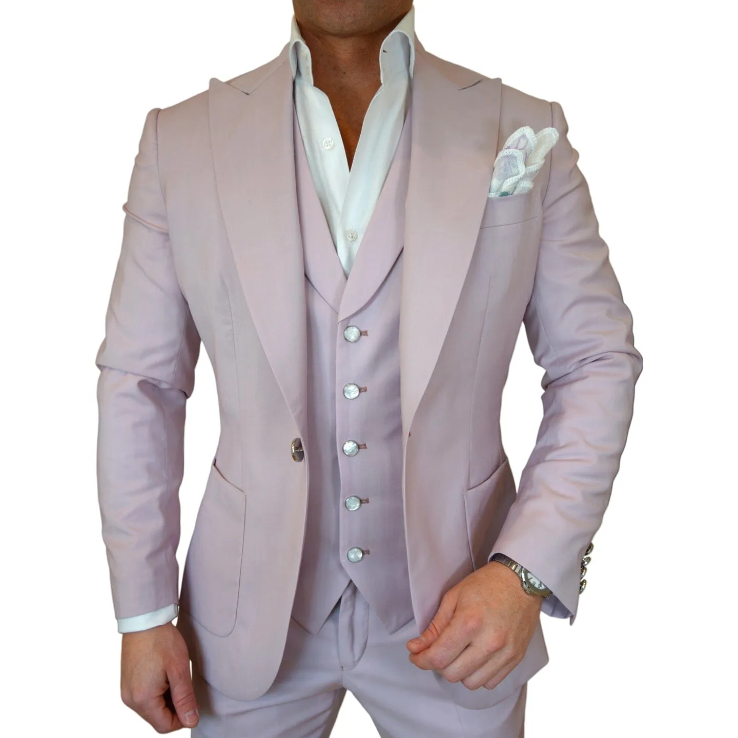 Blush Crespo Hampton Jacket sold by Sebastian Cruz Couture