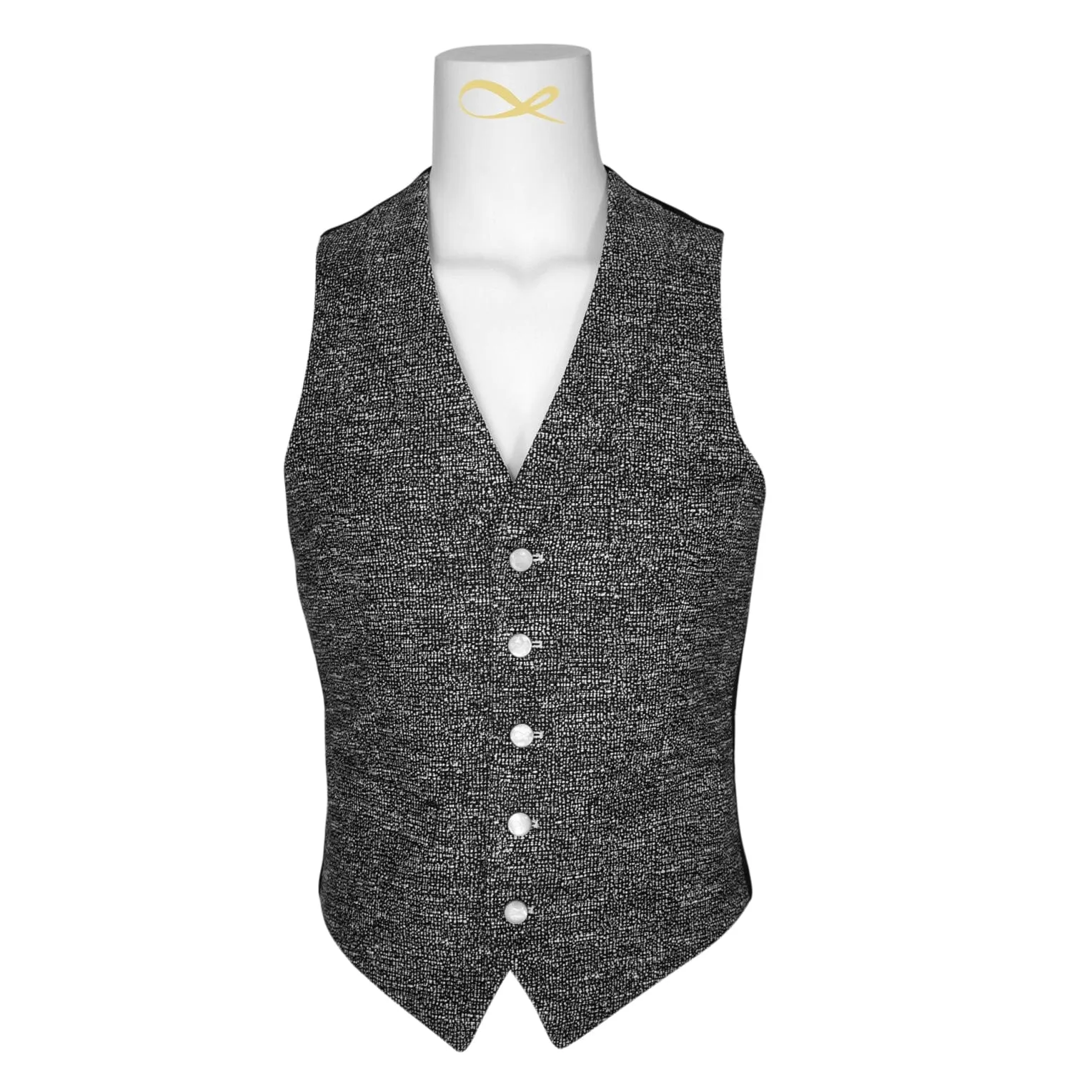 Carbon Grano Tweed Ciottoli Waistcoat @ The Vault sold by Sebastian Cruz Couture product image thumbnail 2