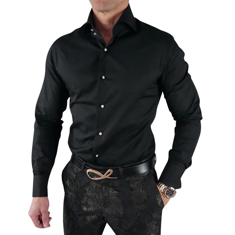 Black Classico Signature Tuxedo Shirt @ The Vault sold by Sebastian Cruz Couture
