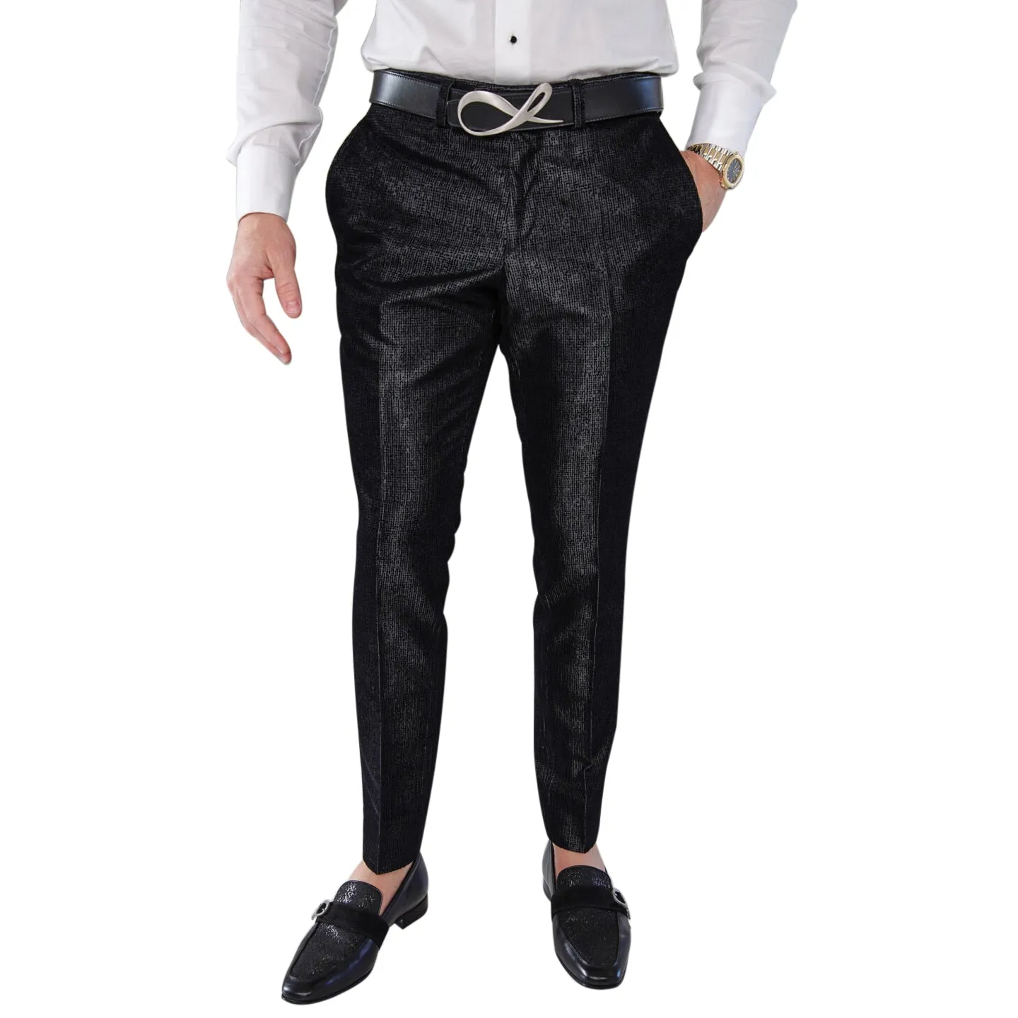 Black Velluto Trousers @ The Vault sold by Sebastian Cruz Couture product image thumbnail 2