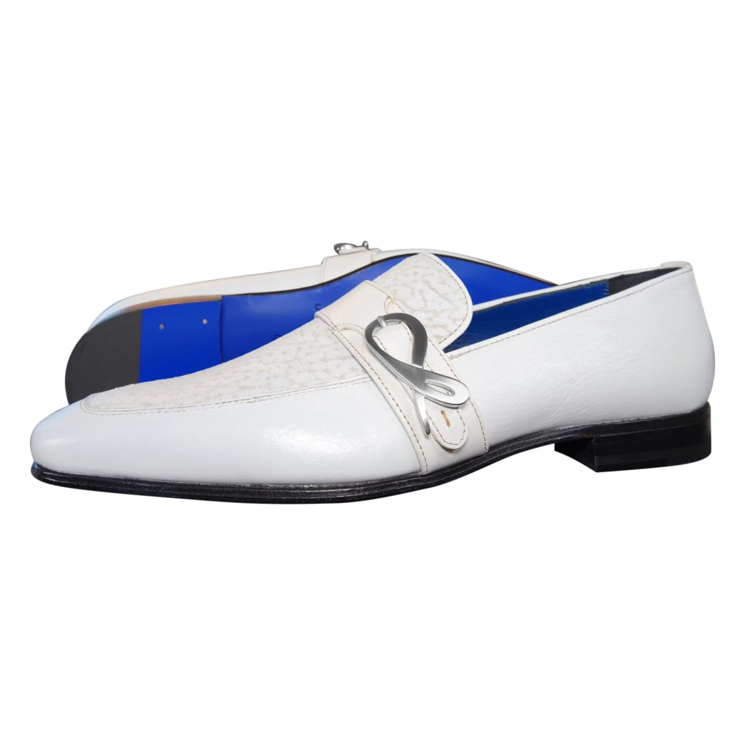 White Piega Monk Silver Loafer sold by Sebastian Cruz Couture product image thumbnail 2