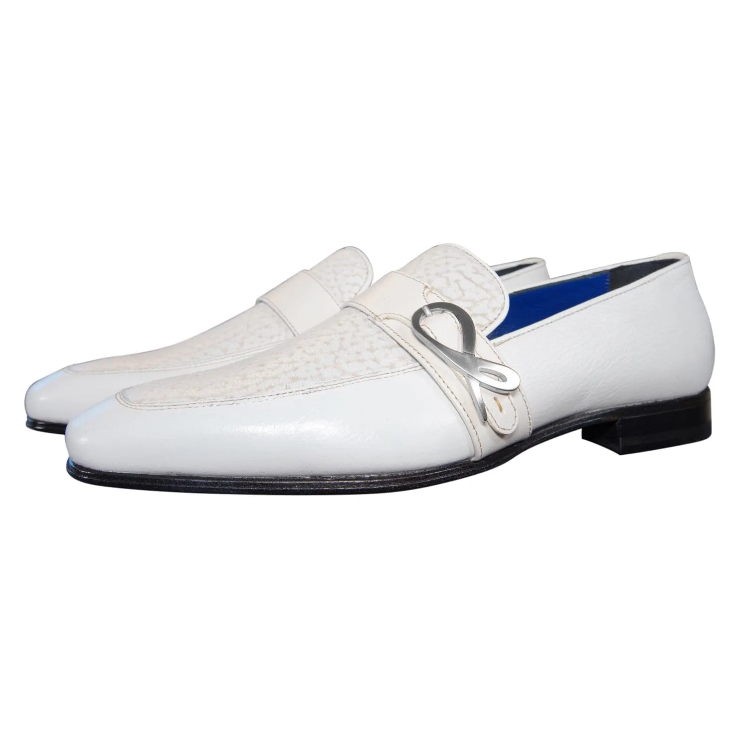White Piega Monk Silver Loafer sold by Sebastian Cruz Couture product image thumbnail 4