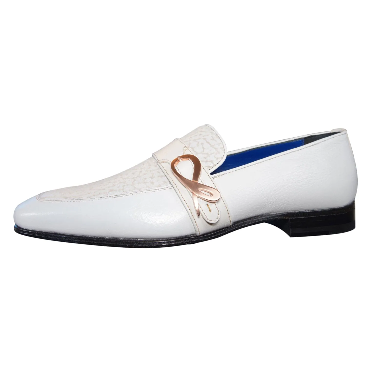 White Piega Monk Rose Gold Loafer sold by Sebastian Cruz Couture product image thumbnail 5