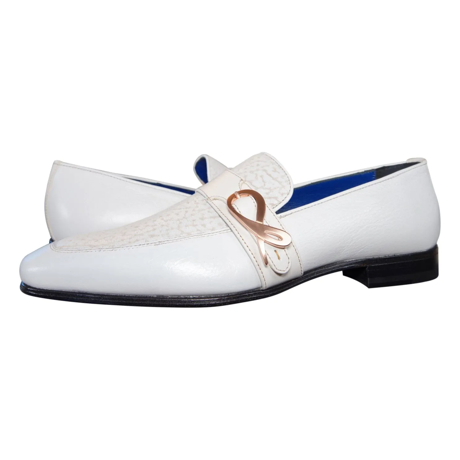 White Piega Monk Rose Gold Loafer sold by Sebastian Cruz Couture product image thumbnail 3