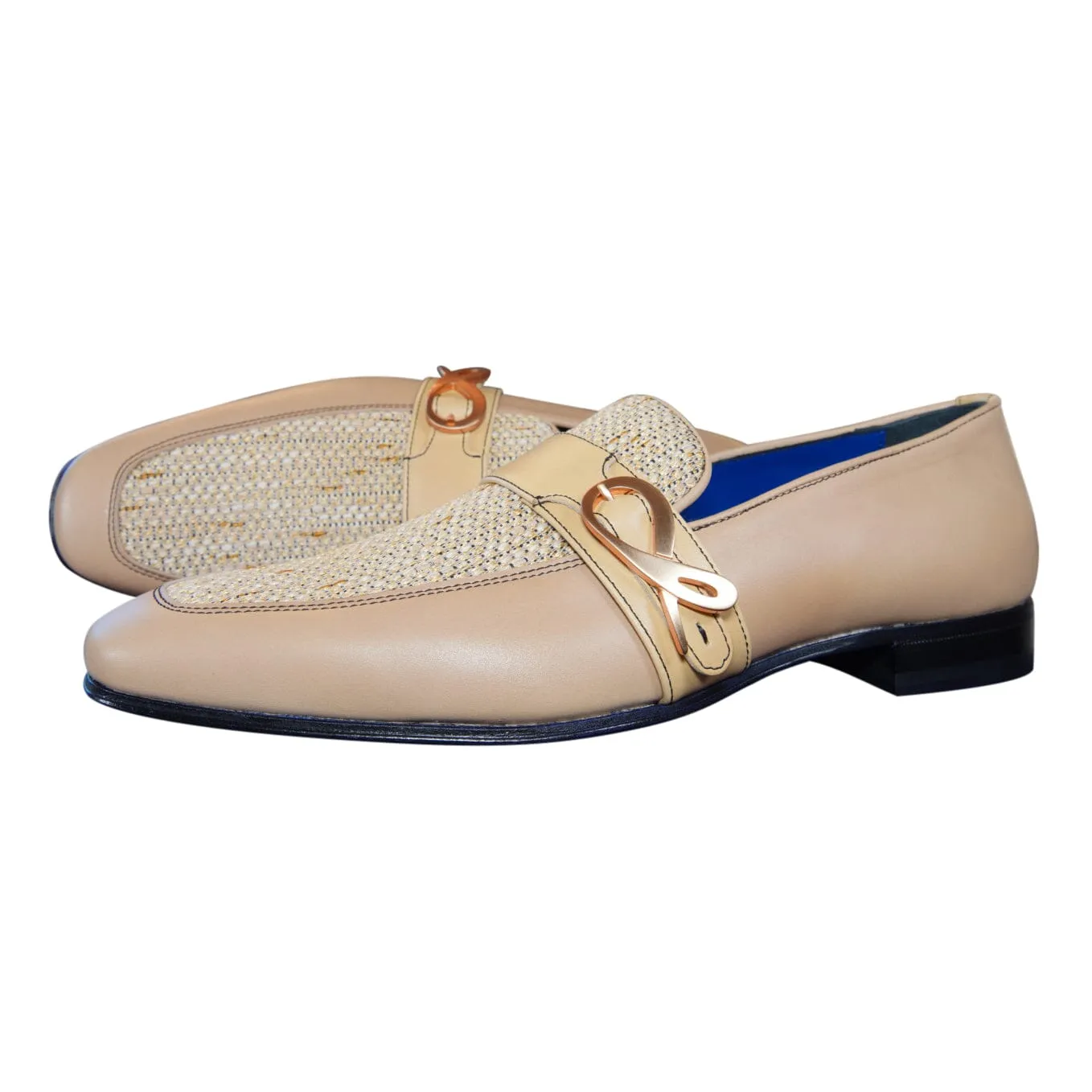 Tan Cestino Monk Rose Gold Loafer sold by Sebastian Cruz Couture product image thumbnail 4