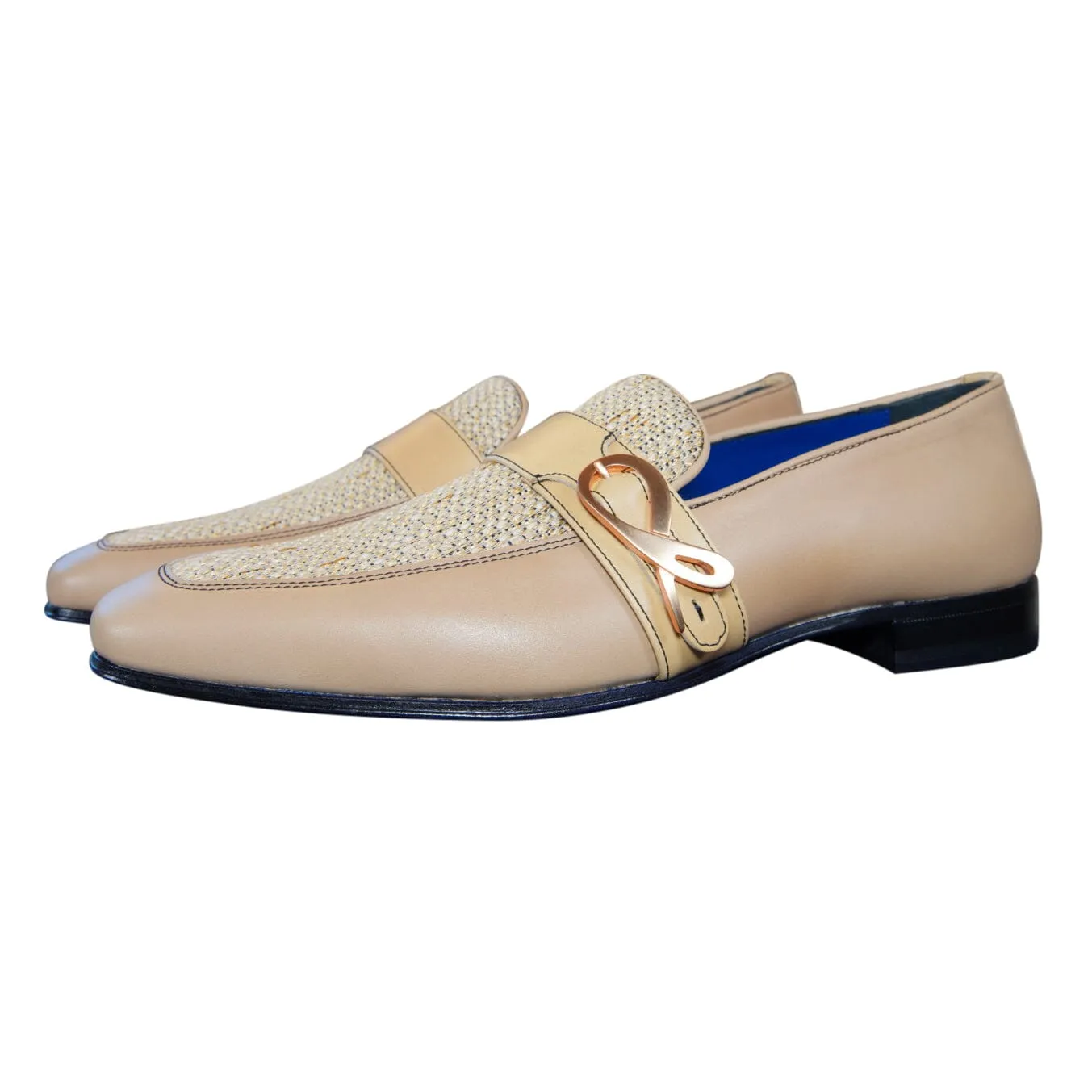 Tan Cestino Monk Rose Gold Loafer sold by Sebastian Cruz Couture product image thumbnail 2