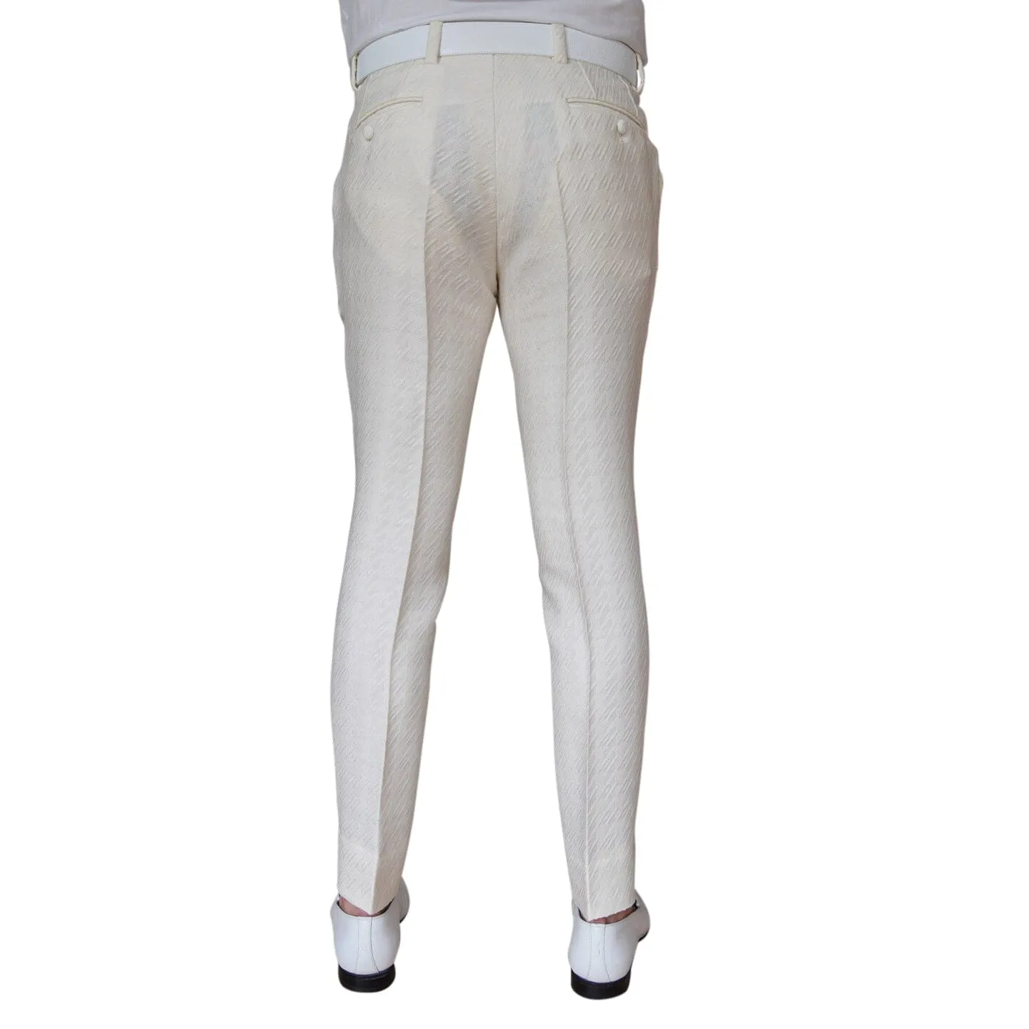 Vanilla Crema Houndstooth Trousers @ The Vault sold by Sebastian Cruz Couture product image thumbnail 4