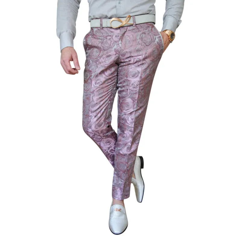 Ice Mauve Rosa Tuxedo Trousers @ The Vault sold by Sebastian Cruz Couture