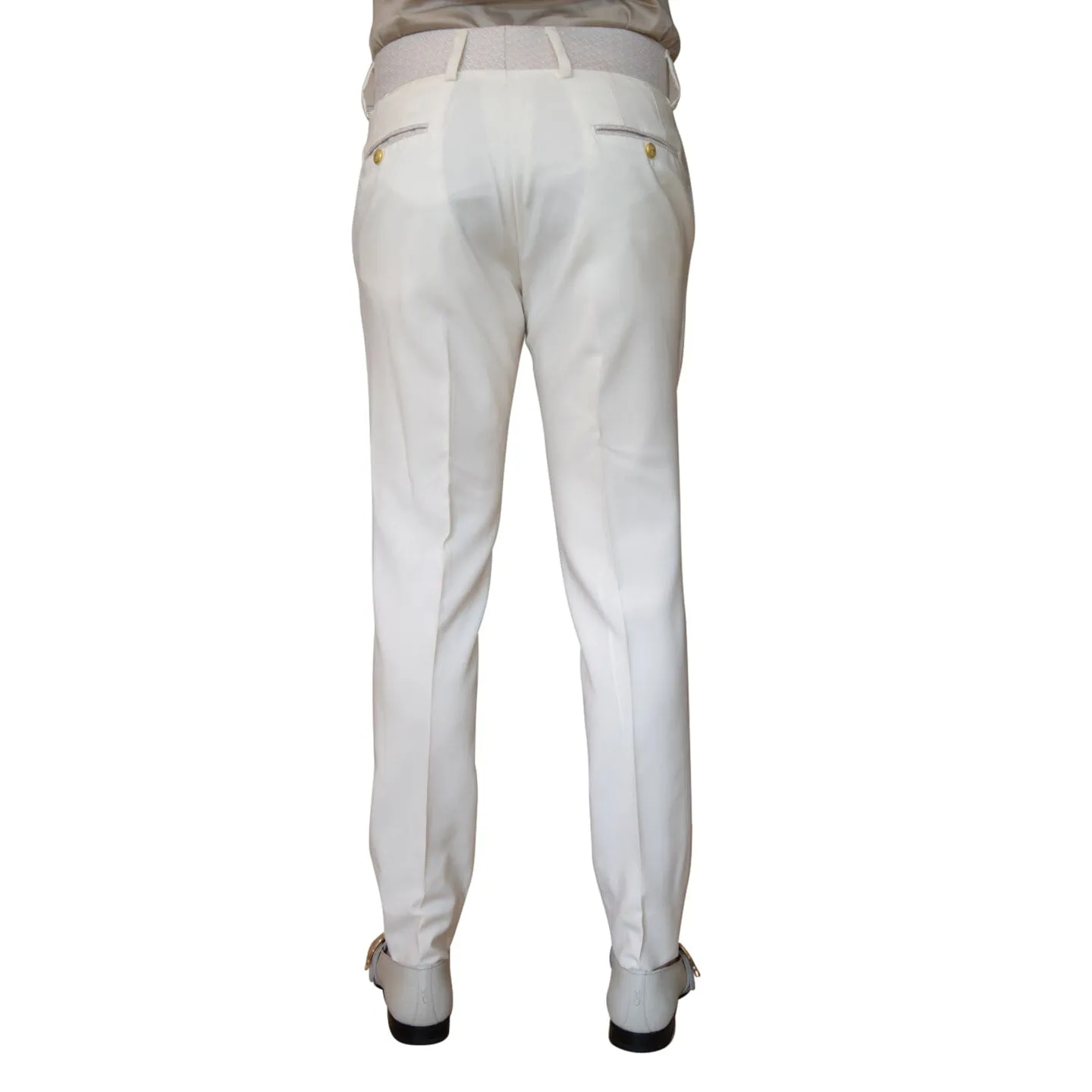 Ivory Latte Herringbone Hampton Trousers sold by Sebastian Cruz Couture product image thumbnail 4