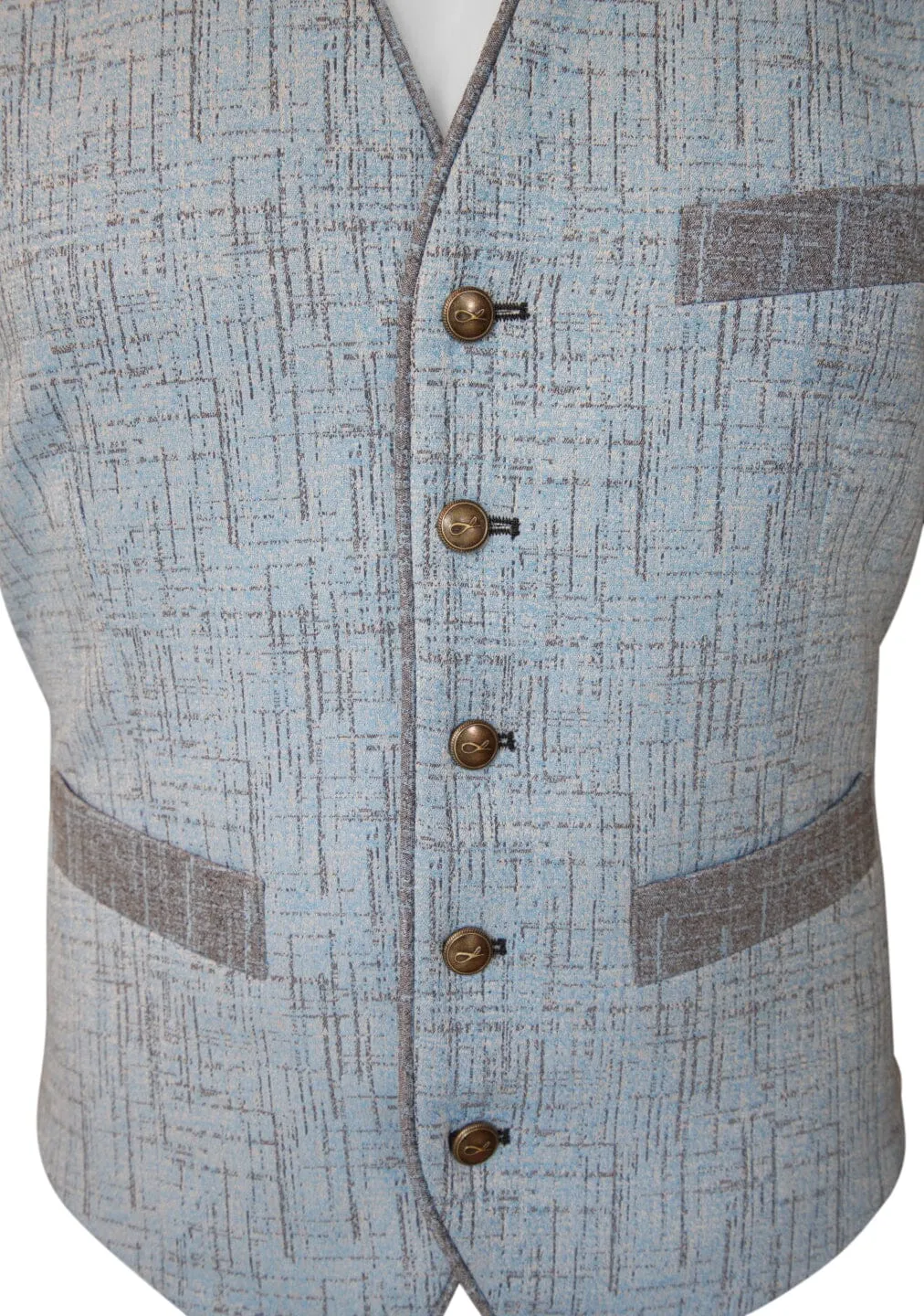 Azzurro Titanium Naked Ciottoli Waistcoat sold by Sebastian Cruz Couture product image thumbnail 4
