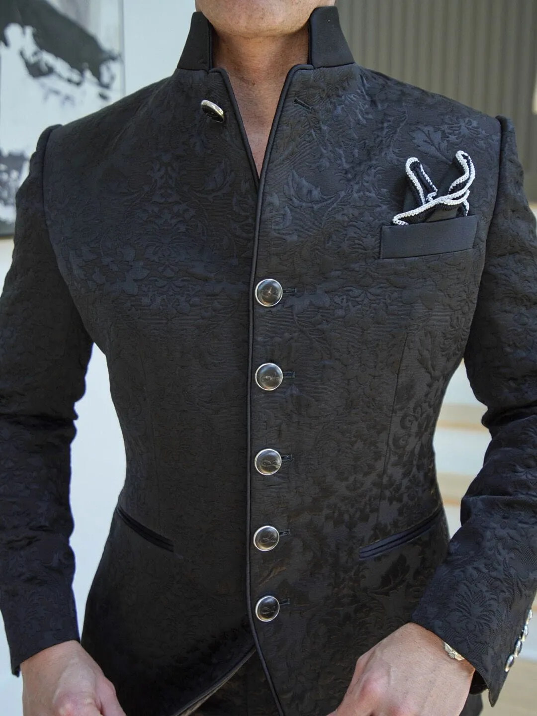 Black Fiore Mandani Jacket sold by Sebastian Cruz Couture product image thumbnail 2