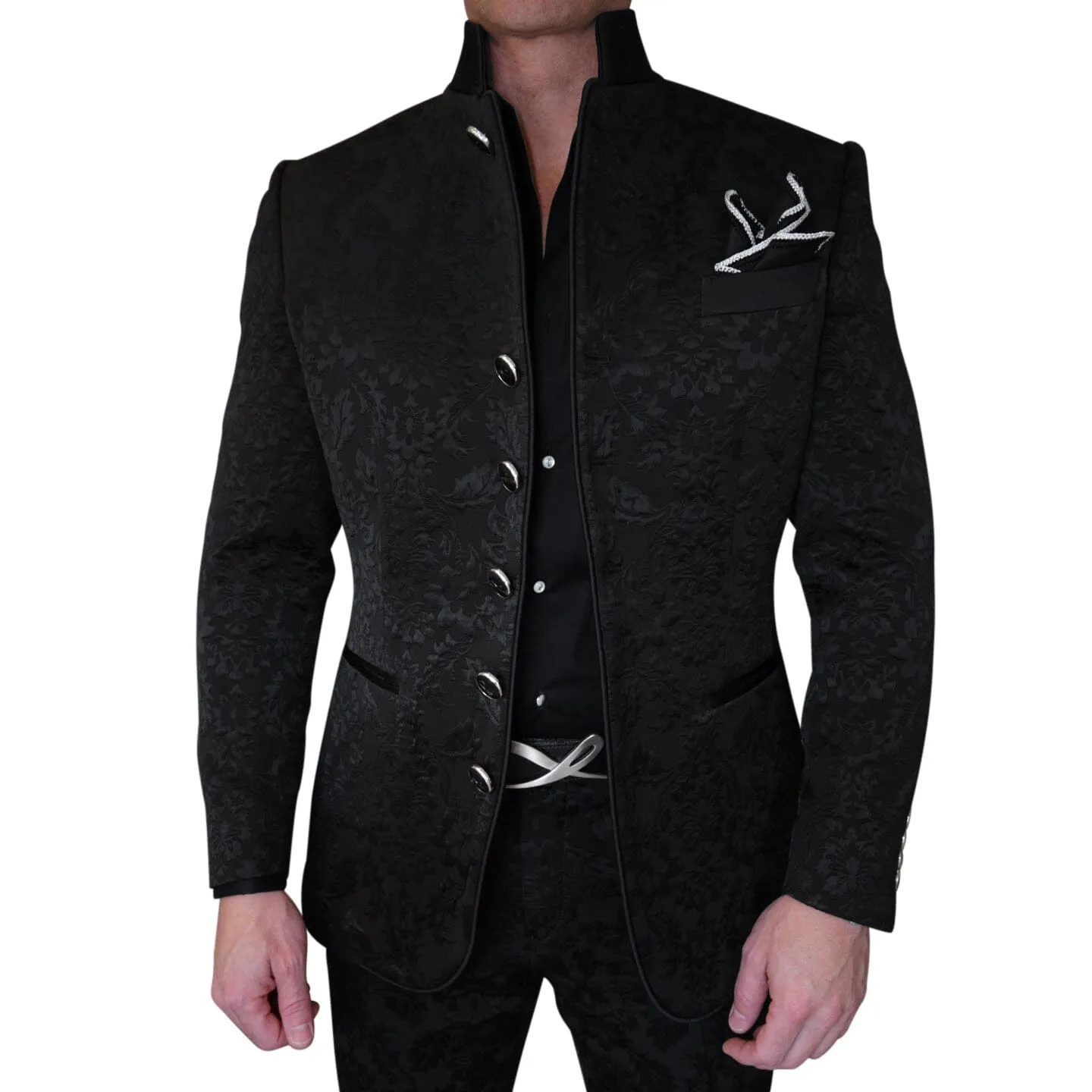 Black Fiore Mandani Jacket sold by Sebastian Cruz Couture