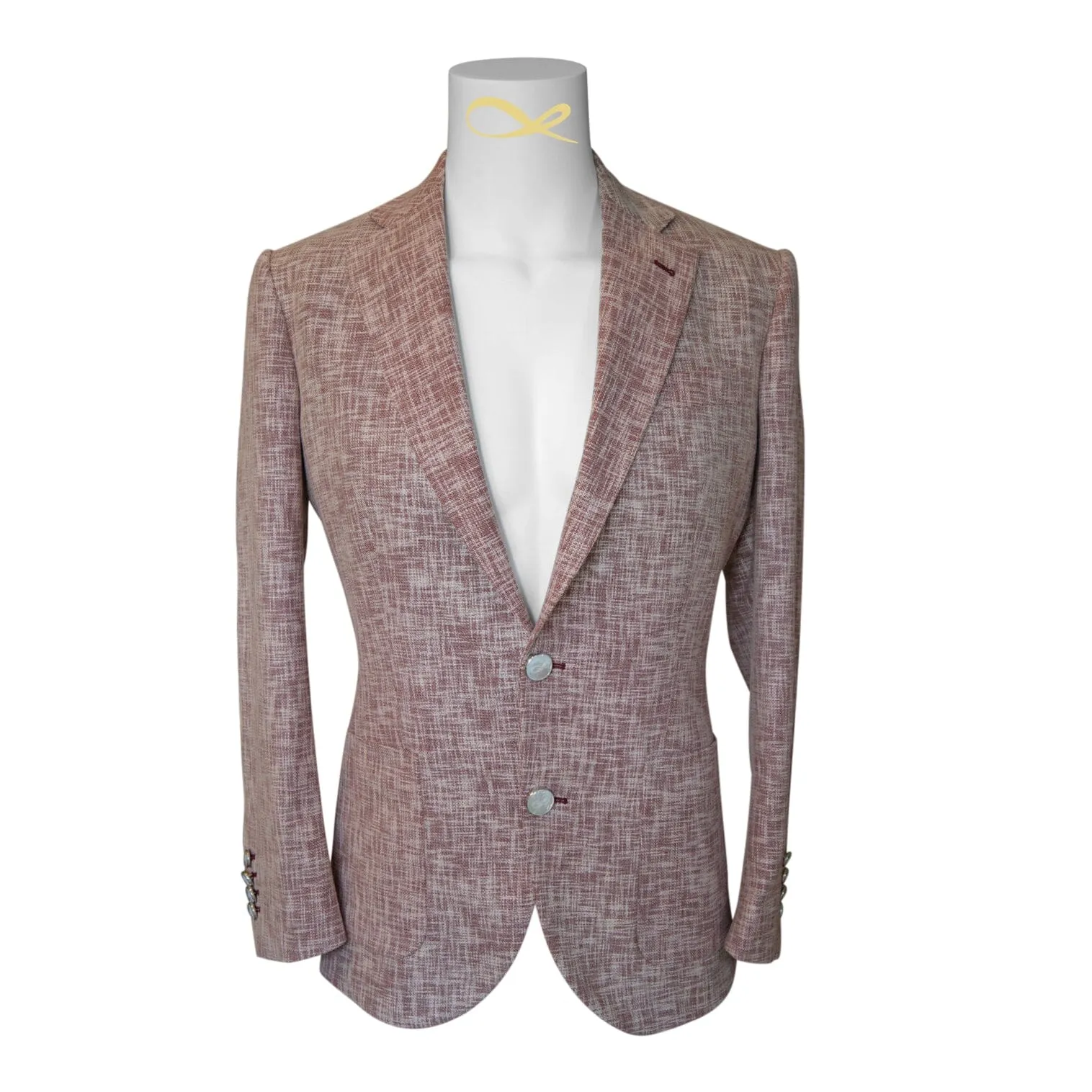 Faded Alizarin Tweed Jacket sold by Sebastian Cruz Couture product image thumbnail 4