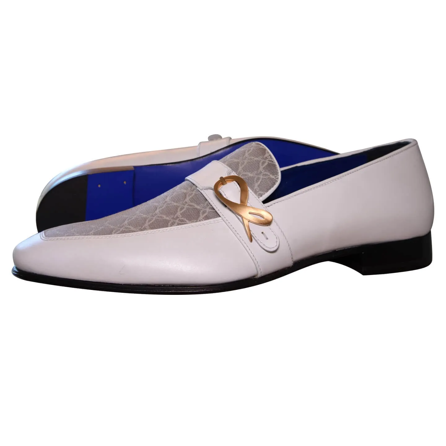 Tortora Logo Bianco Monk Strap Loafer With Gold Buckle @ The Vault sold by Sebastian Cruz Couture product image thumbnail 3