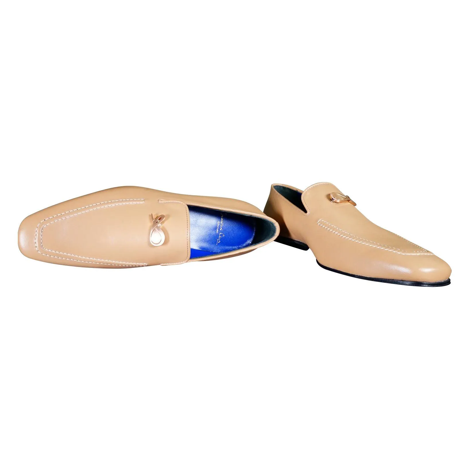 Latte With Rose Gold Hardware Leather Loafers @ The Vault sold by Sebastian Cruz Couture product image thumbnail 4