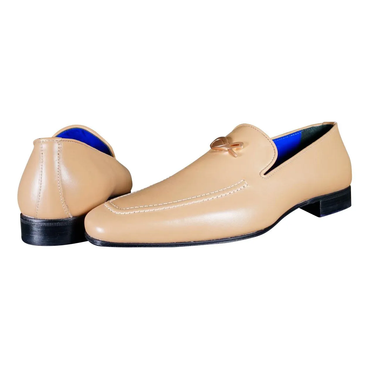 Latte With Rose Gold Hardware Leather Loafers @ The Vault sold by Sebastian Cruz Couture product image thumbnail 5