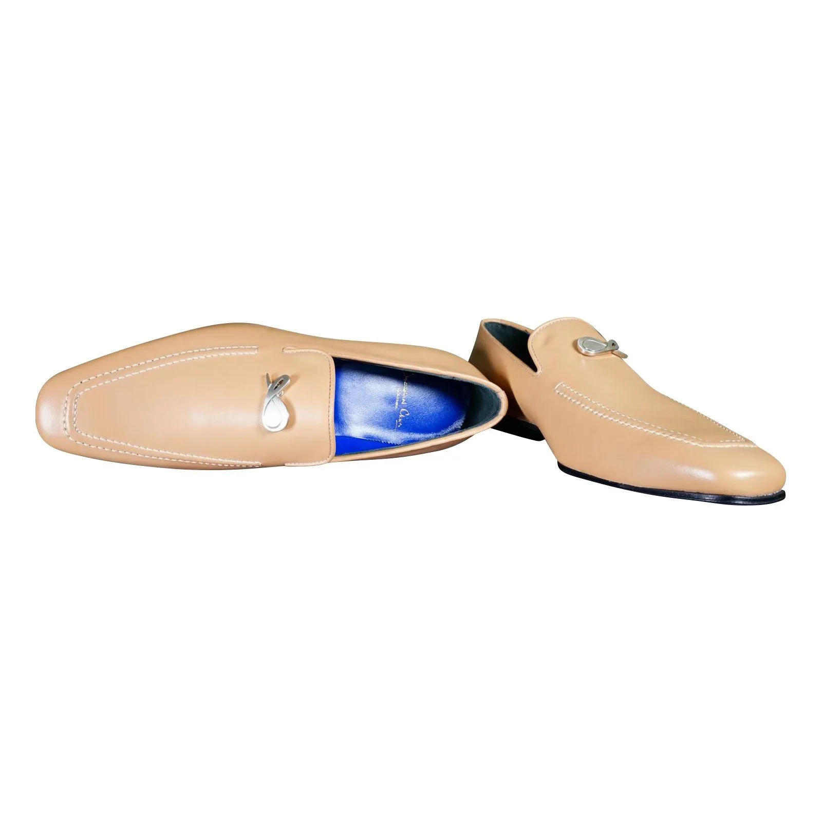 Latte With Silver Hardware Leather Loafers @ The Vault sold by Sebastian Cruz Couture product image thumbnail 5