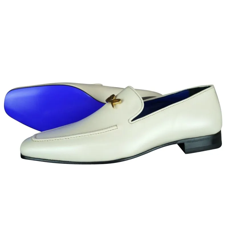 Classica Mascarpone With Yellow Gold Gold Hardware Leather Loafers @ The Vault sold by Sebastian Cruz Couture