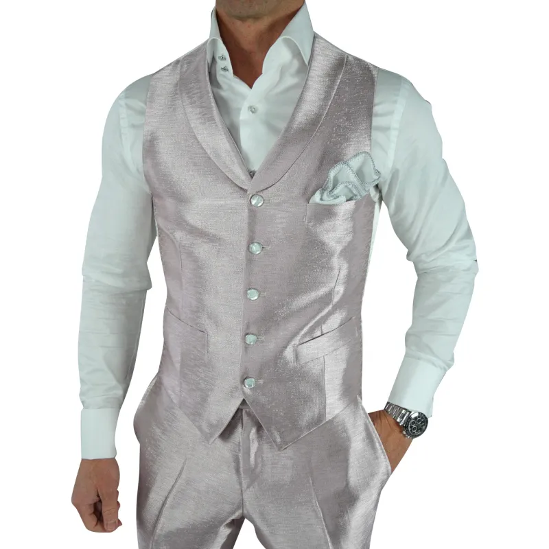 Pastel Pink Glassa Ciottoli Waistcoat @ The Vault sold by Sebastian Cruz Couture