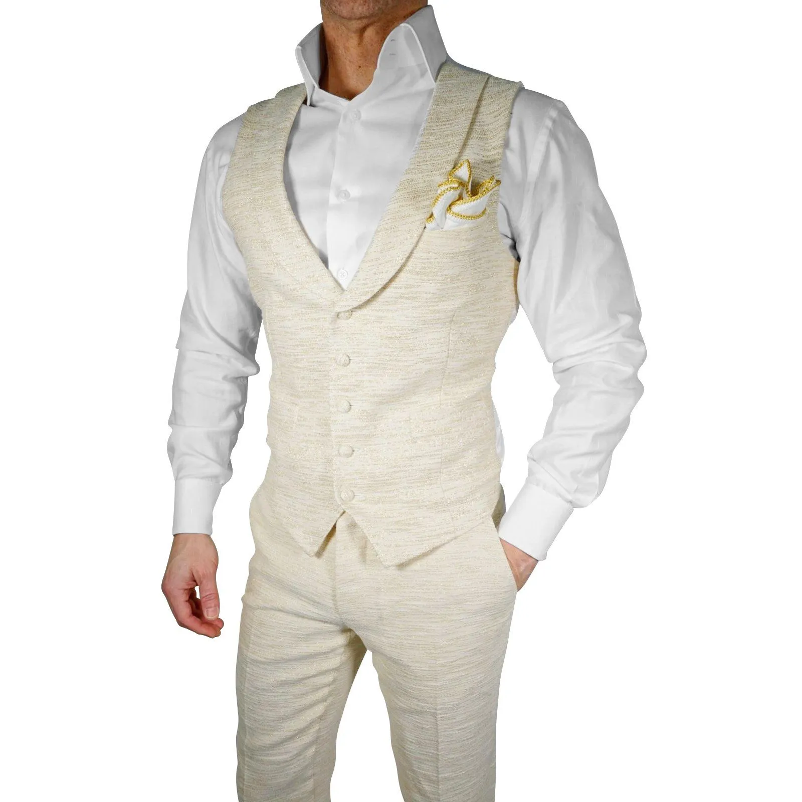 Electrum Tweed Ciottoli Waistcoat @ The Vault sold by Sebastian Cruz Couture