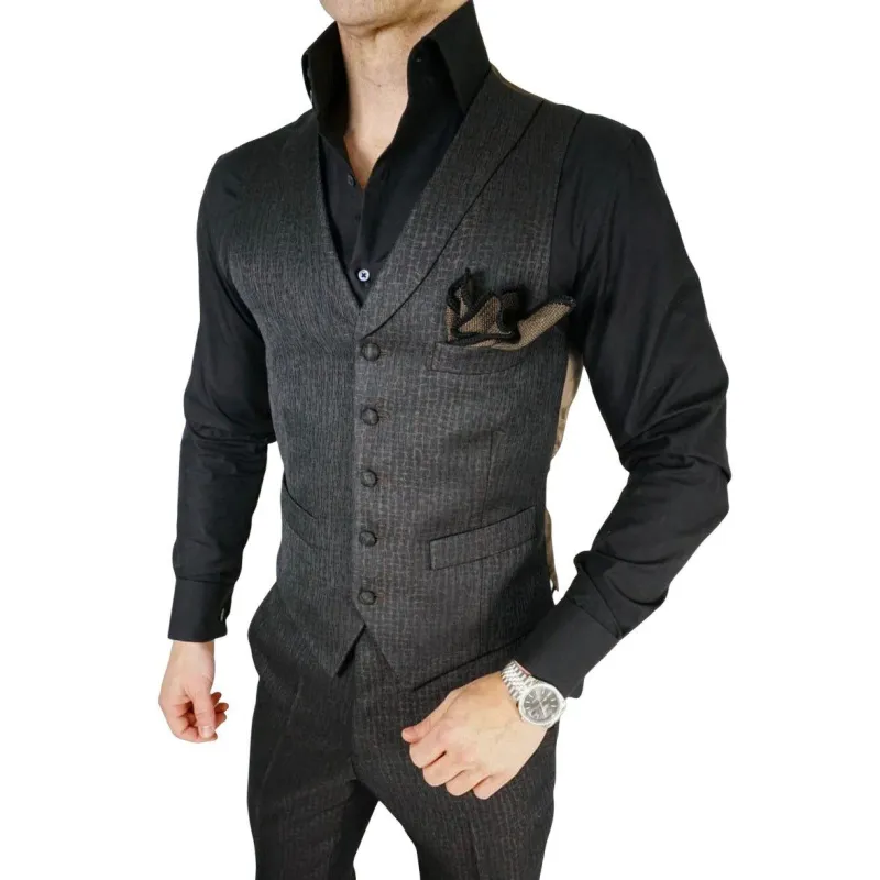 Chocolat Cascata Ciottoli Waistcoat @ The Vault sold by Sebastian Cruz Couture