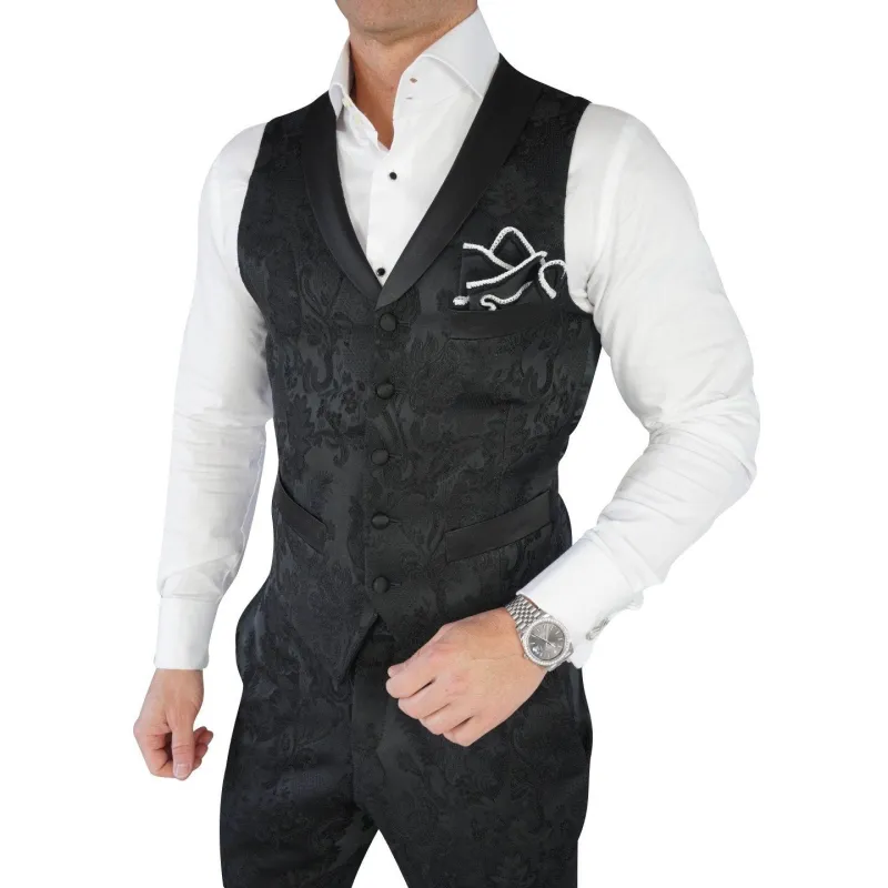 Black Vittoriana Ciottoli Waistcoat @ The Vault sold by Sebastian Cruz Couture