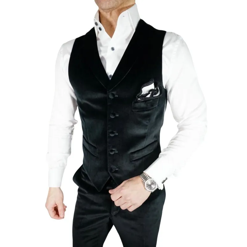 Black Velvet Ciottoli Waistcoat @ The Vault sold by Sebastian Cruz Couture