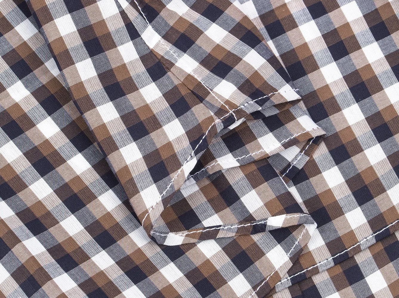 Navy Mocha Gingham Dress Shirt @ The Vault sold by Sebastian Cruz Couture product image thumbnail 4