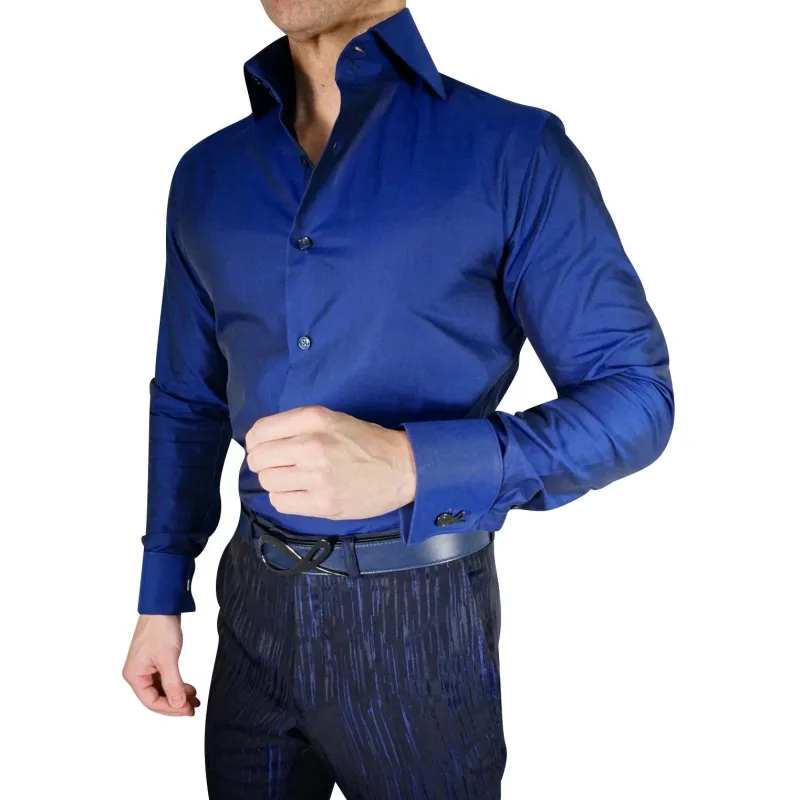 Mare Blue Weavetex Dress Shirt @ The Vault sold by Sebastian Cruz Couture