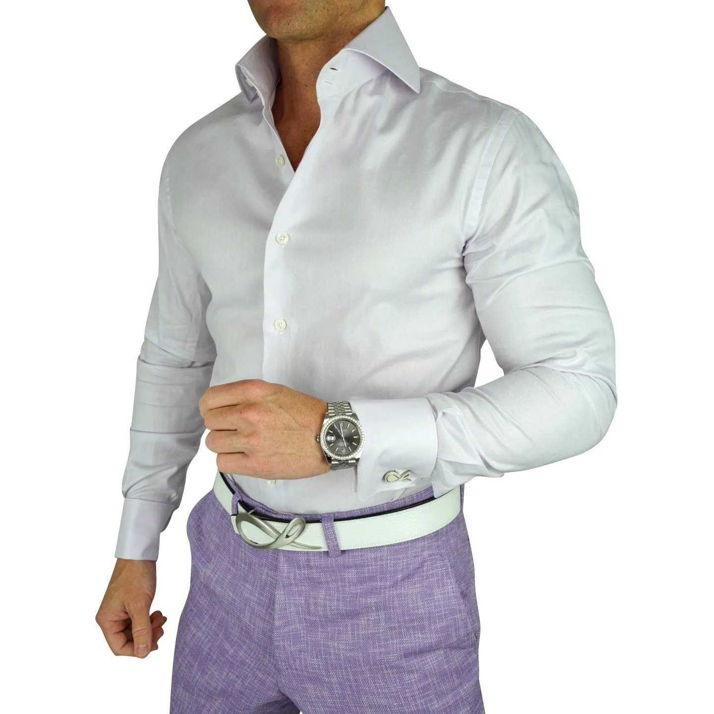 Lavender Oxford Dress Shirt @ The Vault sold by Sebastian Cruz Couture